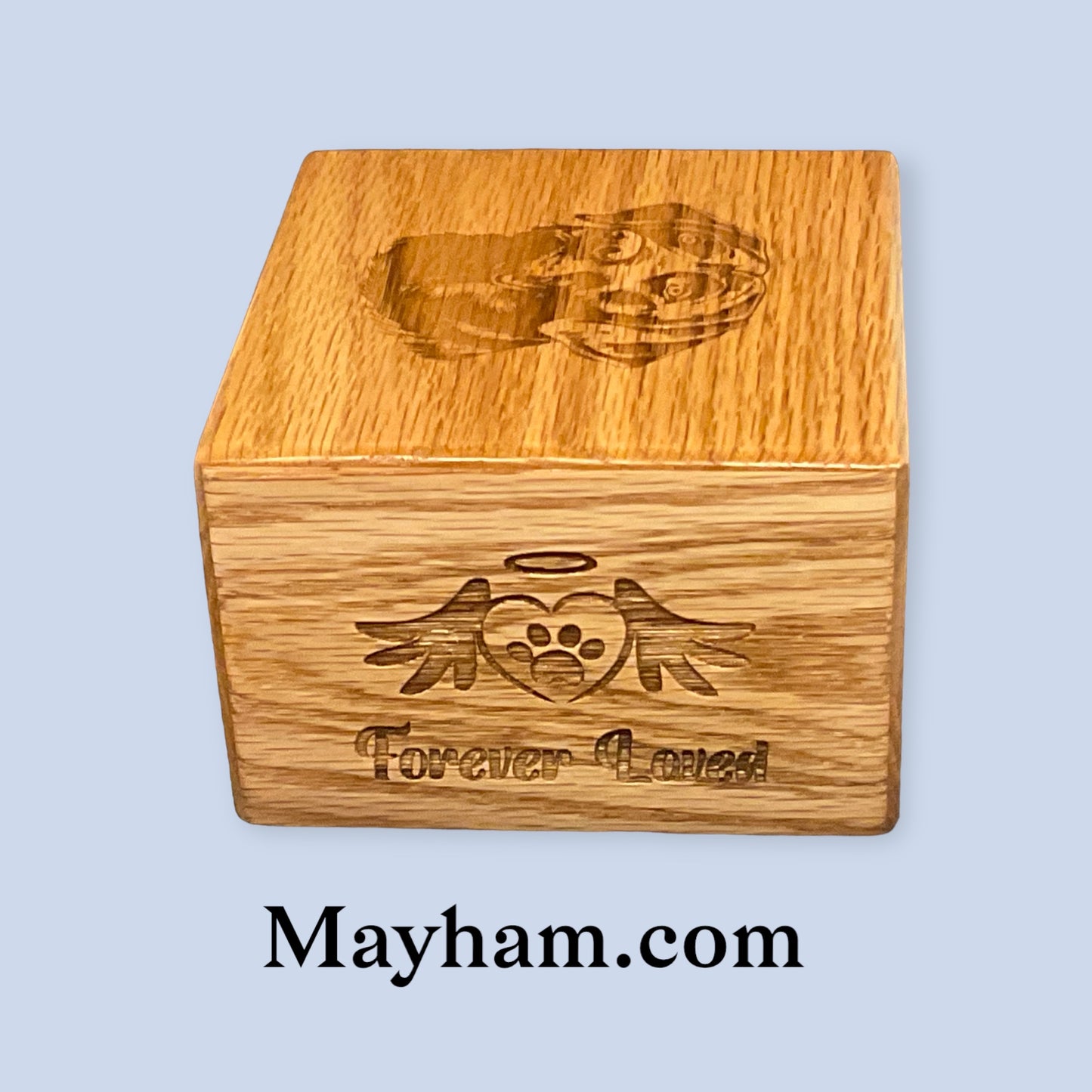 Wood Pet Urn - OAK - 3.5"X5.5"X5.5" 88cI