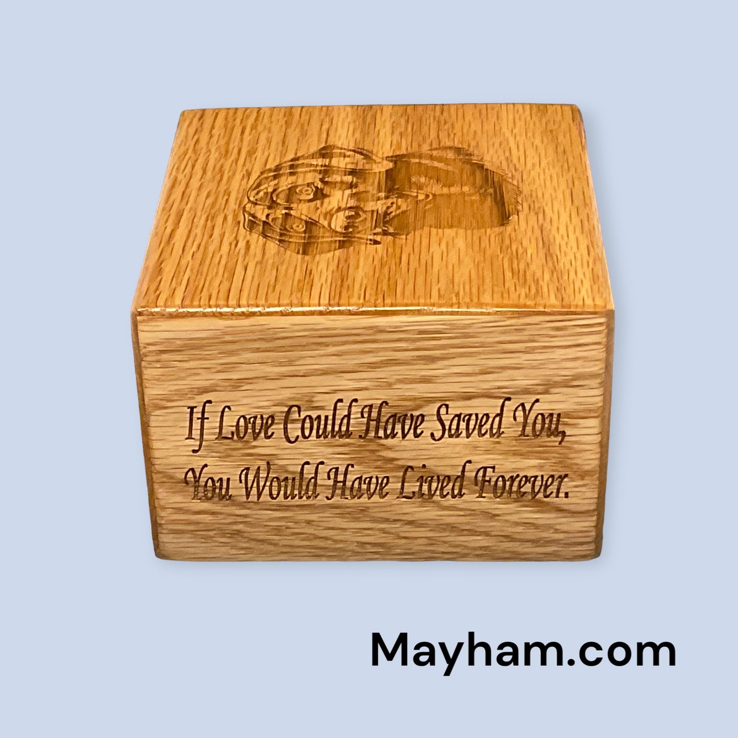 Wood Pet Urn - OAK - 3.5"X5.5"X5.5" 88cI