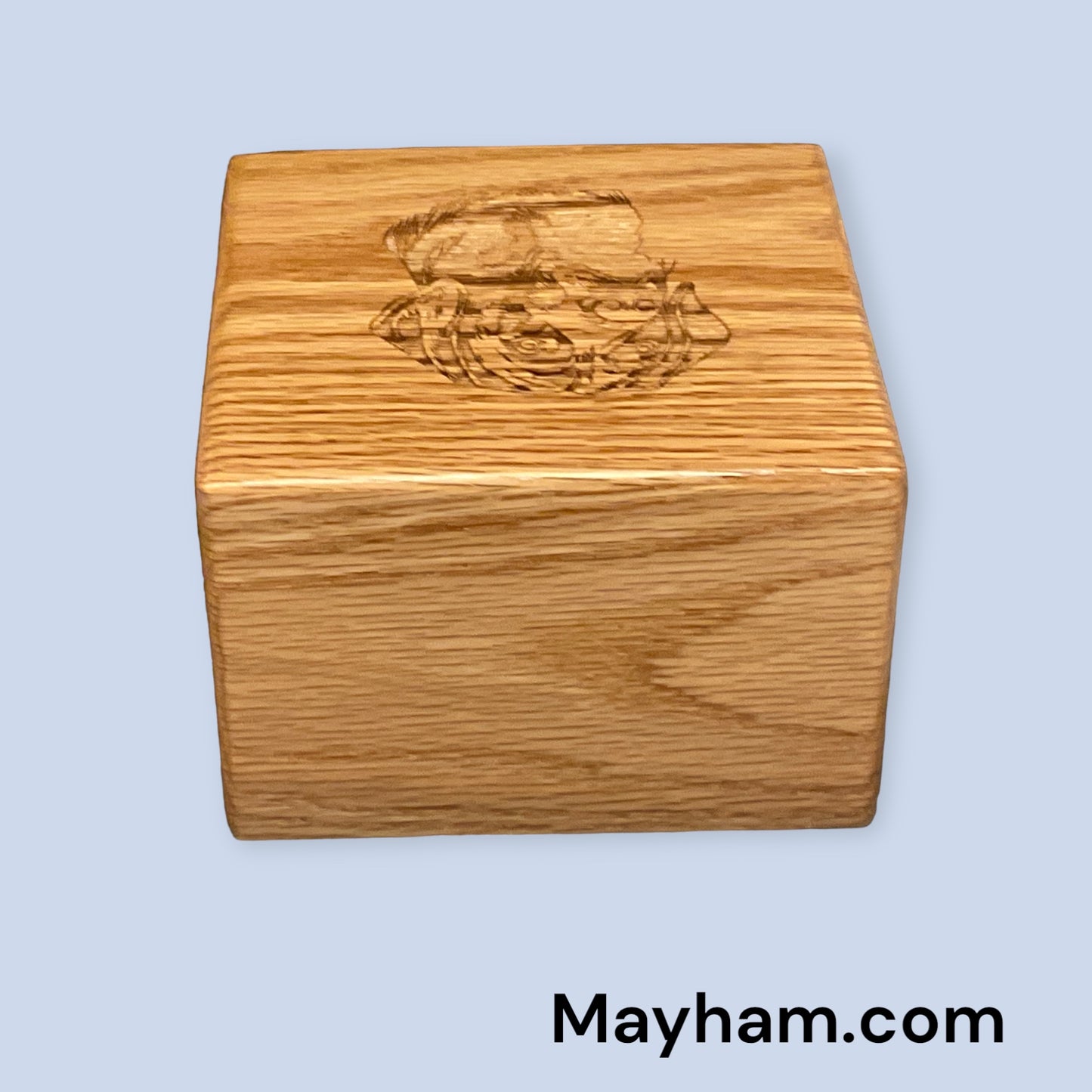 Wood Pet Urn - OAK - 3.5"X5.5"X5.5" 88cI