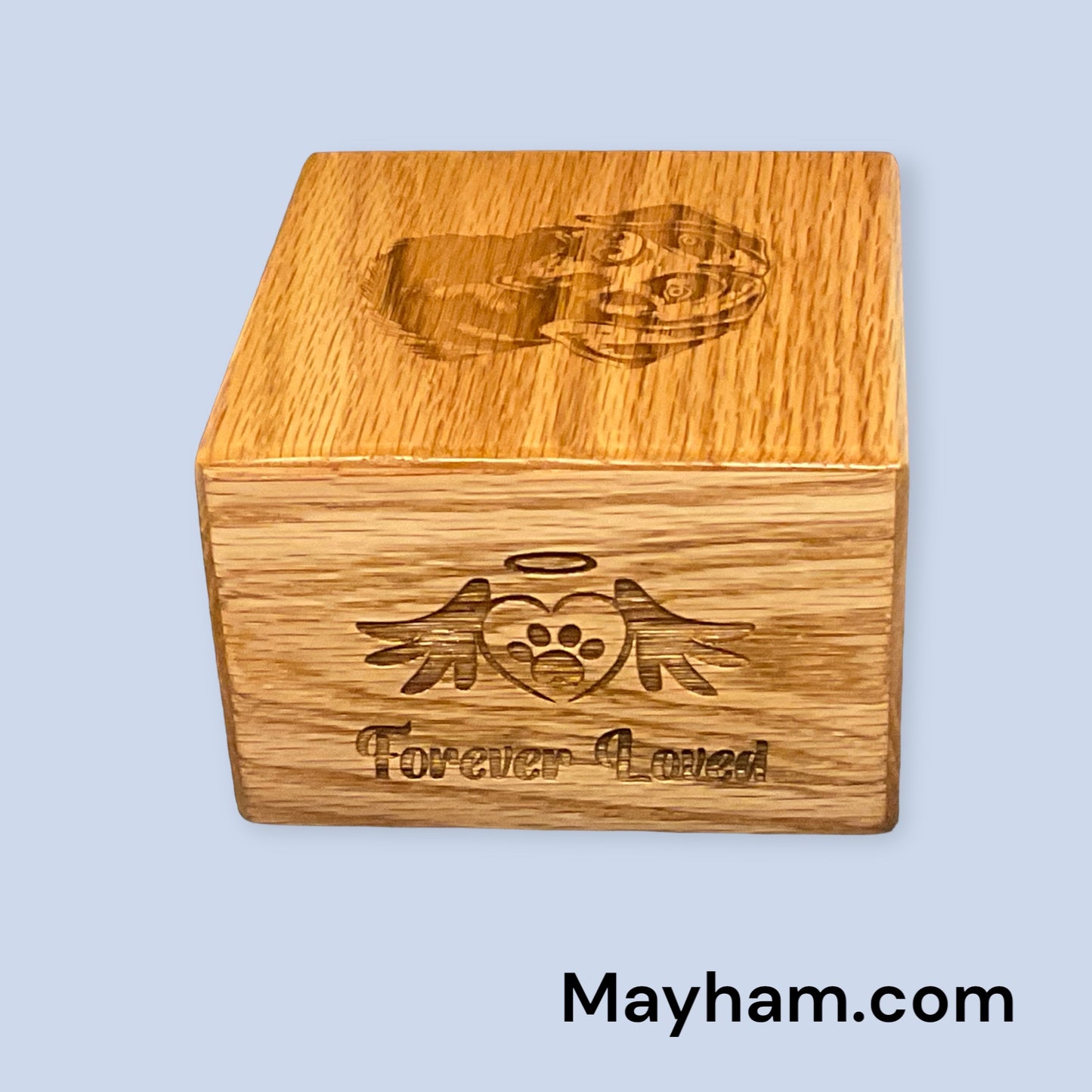 Wood Pet Urn - OAK - 3.5"X5.5"X5.5" 88cI