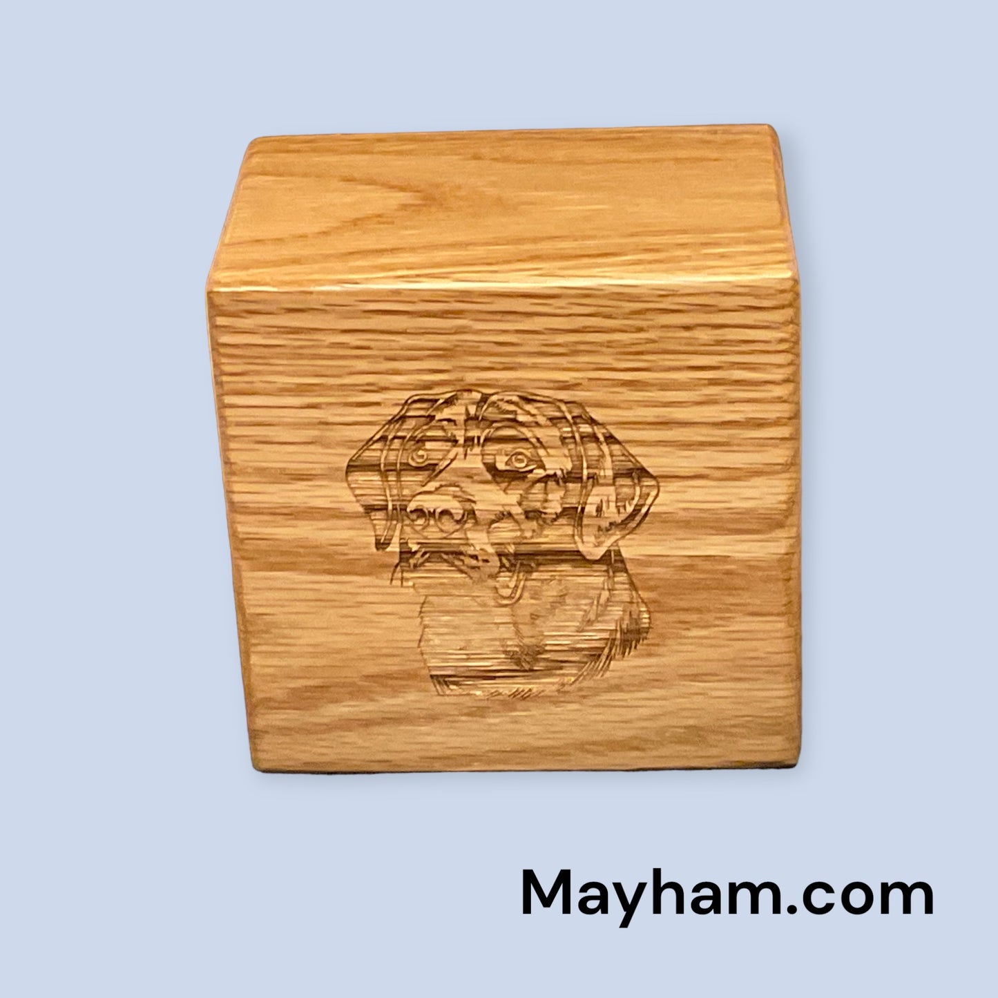 Wood Pet Urn - OAK - 3.5"X5.5"X5.5" 88cI