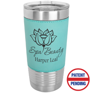 (T220TL) - 20 oz. Teal Leatherette Tumbler with Clear Lid