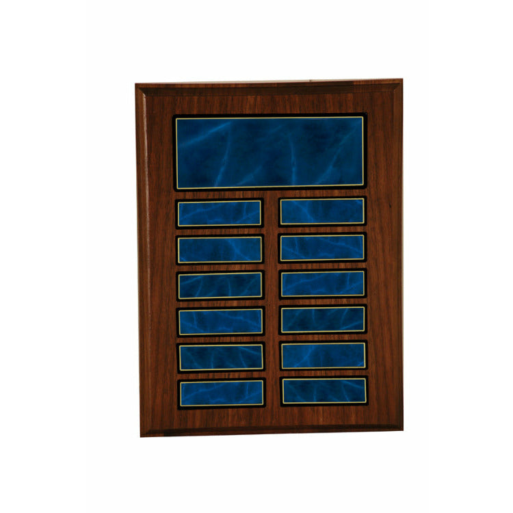 (AWRDS) - RPPP - 912BM 9" x 12" Recognition Pocket 12 Plate Perpetual Plaque Blue Marble Plates