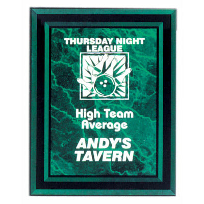 (AWMBAP79GRN) - 7" x 9" Green Marble Border Acrylic Plaque