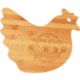(CB) - 13 1/2" x 10 7/8" Bamboo Hen Shaped Cutting Board