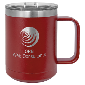 (M215M) - 15 oz. Maroon Vacuum Insulated Mug with Slider Lid