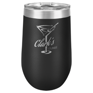 (DWTUBLK16) - 16 oz. Black Vacuum Insulated Stemless Tumbler w/Lid