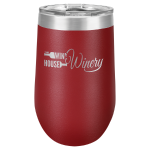 (T216M) - 16 oz. Maroon Vacuum Insulated Stemless Tumbler w/Lid