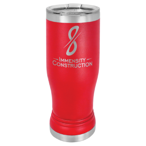 (P214R) - Red 14 oz. Pilsner w/Clear Lid