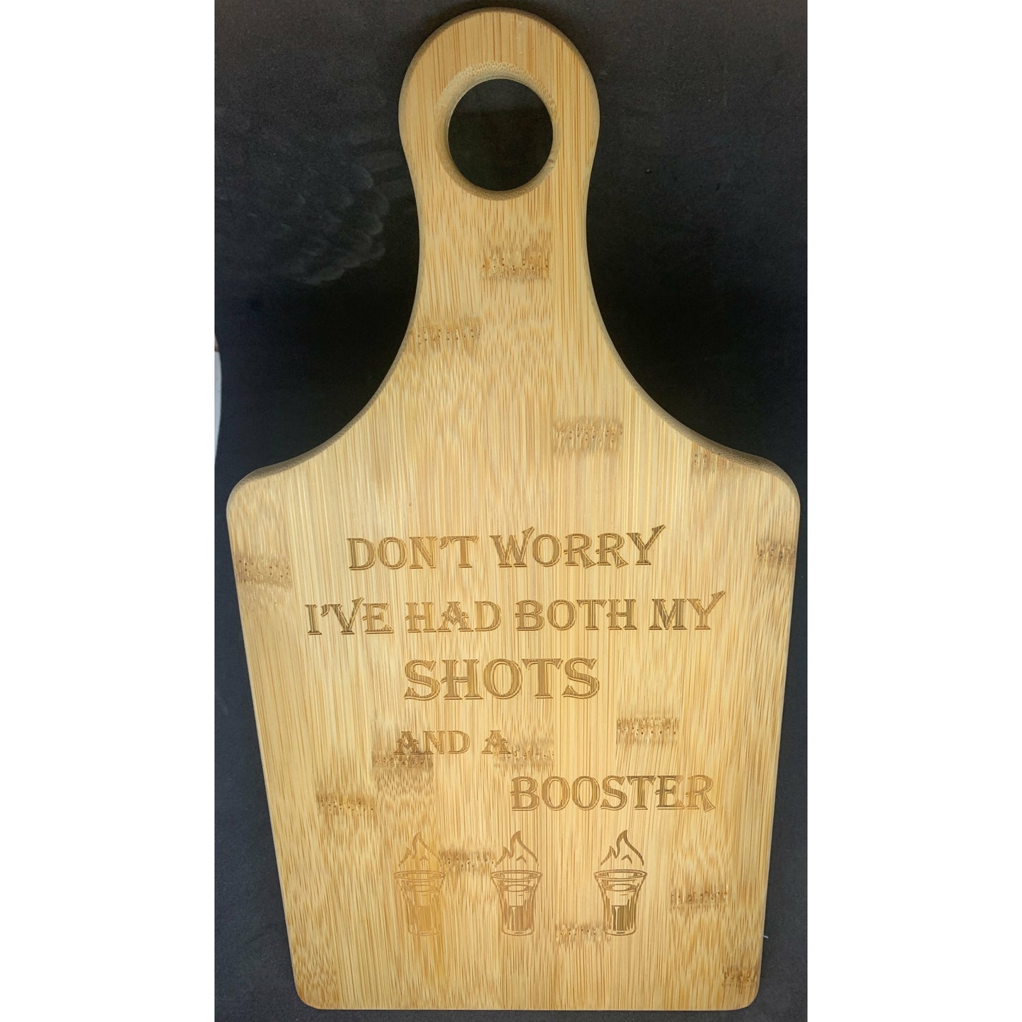 (CB) 13 1/2" x 7" Bamboo Paddle Shape Cutting Board