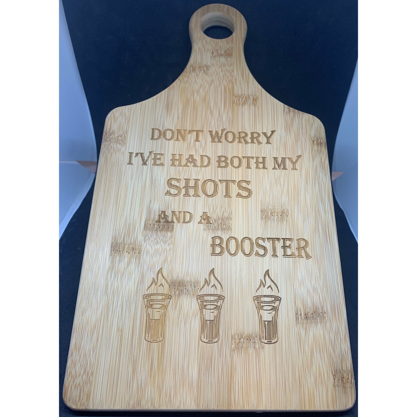 (CB) 13 1/2" x 7" Bamboo Paddle Shape Cutting Board