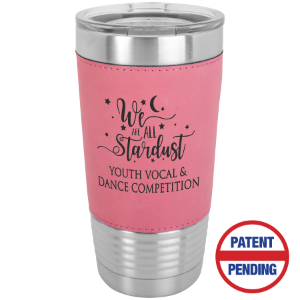 (T220PL) - 20 oz. Pink Leatherette Tumbler with Clear Lid