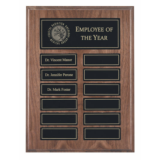 (AWRDS) - RPPP - 912BK   9" x 12" Recognition Pocket 12 Plate Perpetual Black Plates