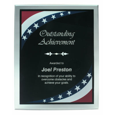 (AWRDS) - BAP - 7" x 9" Stars & Stripes Border Acrylic Plaque