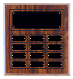 (AWRDS) - MCPP - 11 3/4" x 12 3/4" Perpetual Plaque 12 Plates Cherry Finish