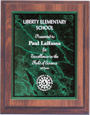 (AWARDS) - APM -5" x 7" Green Marble Acrylic Plaque Plate