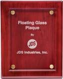 (AWRDS) - PFP - 8" x 10" Rosewood Piano Finish Floating Glass Plaque