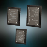 (AWRDS) - PFP - 10 1/2" x 13" Black Piano Finish Floating Glass Plaque