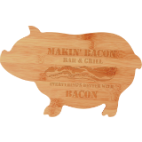 (CB) - 13 3/4" x 8 3/4" Bamboo Pig Shaped Cutting Board