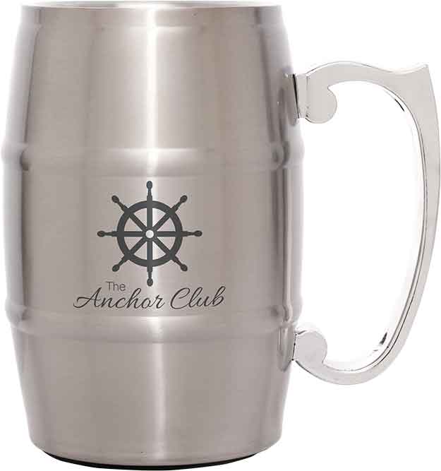 (M217SS) - 17 oz. Silver Stainless Steel Barrel Mug with Handle