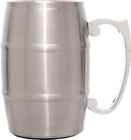 (M217SS) - 17 oz. Silver Stainless Steel Barrel Mug with Handle