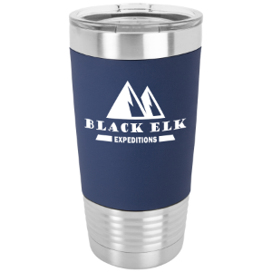 (T220NBL) - 20 oz. Navy Blue/White Tumbler with Silicone Grip and Clear Lid