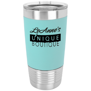 (T220TL) - 20 oz. Teal/Black  Tumbler with Silicone Grip and Clear Lid