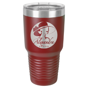 (T230M) - 30 oz. Maroon Ringneck Vacuum Insulated Tumbler w/Lid & Silver Ring