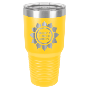 (T230Y) - Yellow 30 oz. Coral Ringneck Vacuum Insulated Tumbler w/Lid & Silver Ring