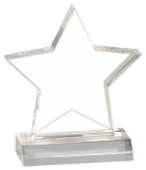 (AWRDS) - 5" x 5" Jade Star Acrylic Award with 4" Base